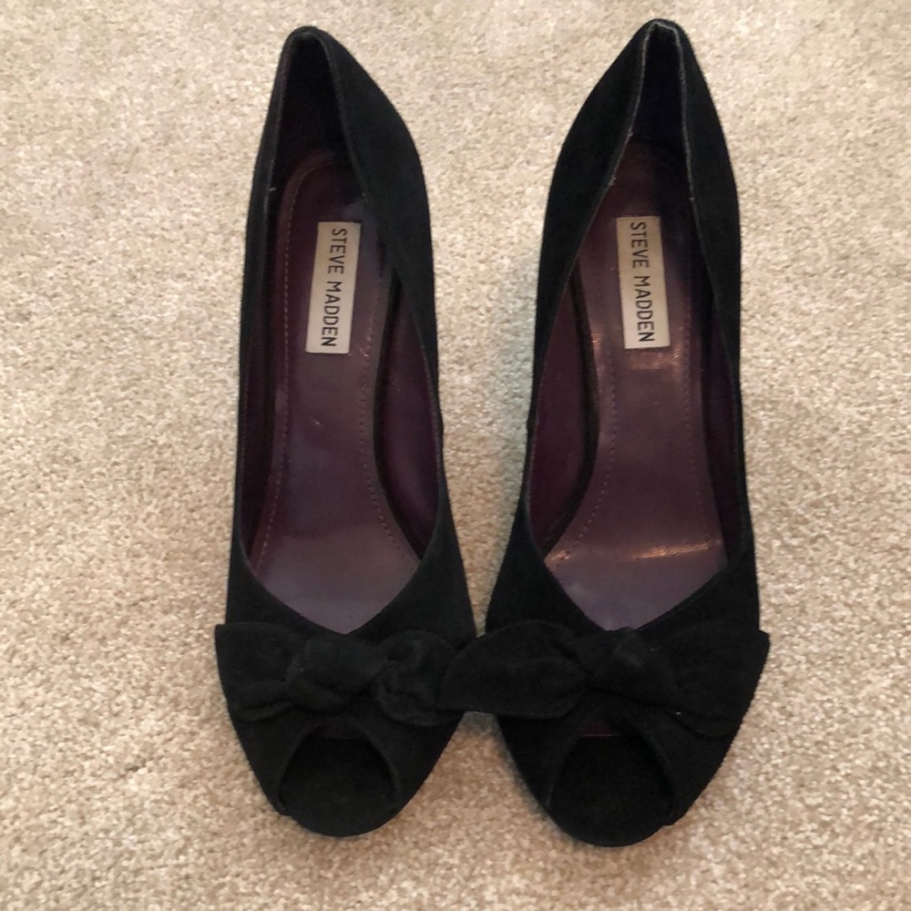 Steve Madden suede peep toe heel Sz10
